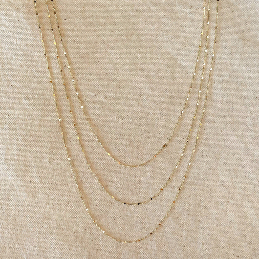 18k Gold Filled 1mm Curb Chain
