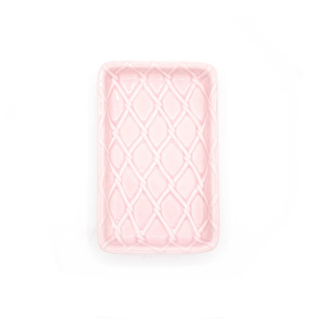 8 OAK LANE Pink Textured Soap Dish