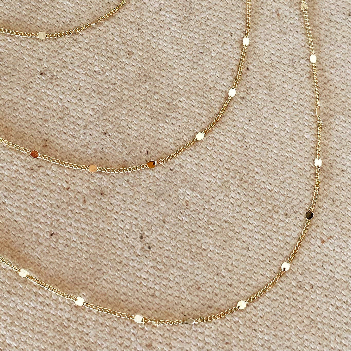 18k Gold Filled 1mm Curb Chain