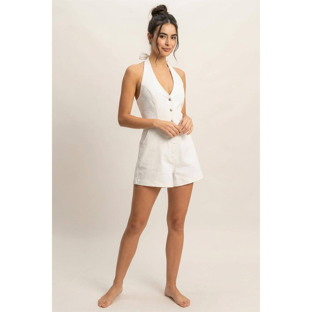 Denim Halter Romper