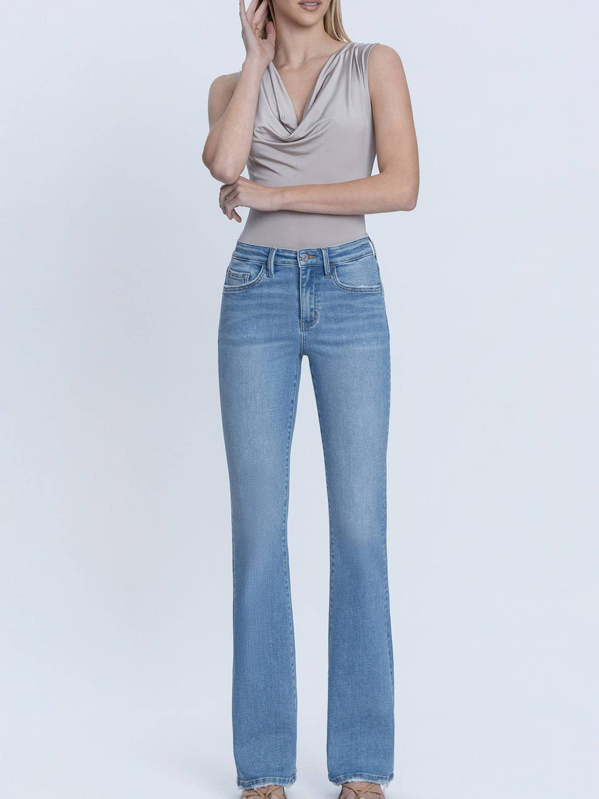 Vervet HIGH RISE FULL LENGTH MEDIUM LIGHT BOOTCUT JEANS