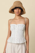 Taryn Pinstripe Peplum Cami Top