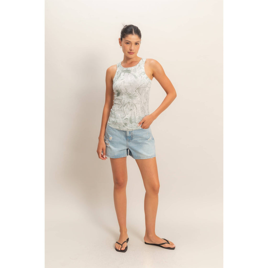 Cloud Wash Ribbed Knit Tank