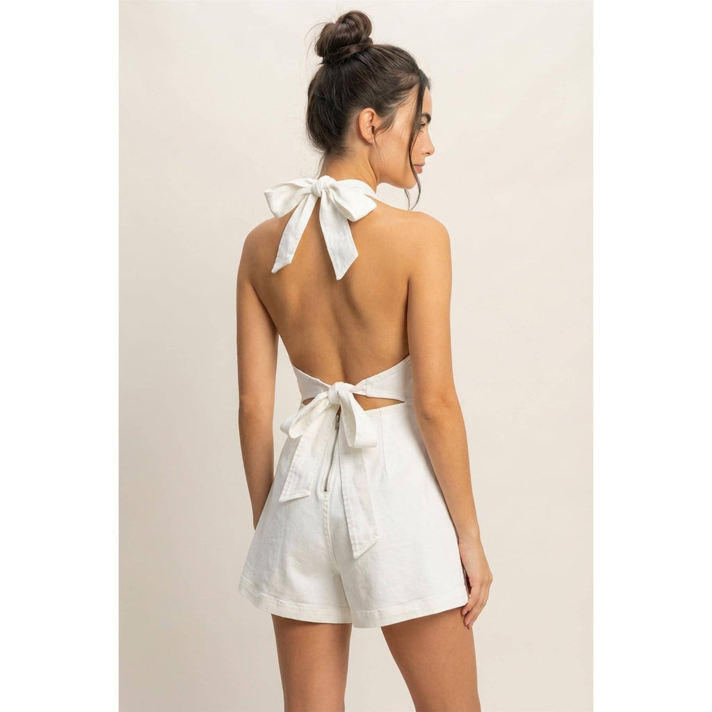 Denim Halter Romper