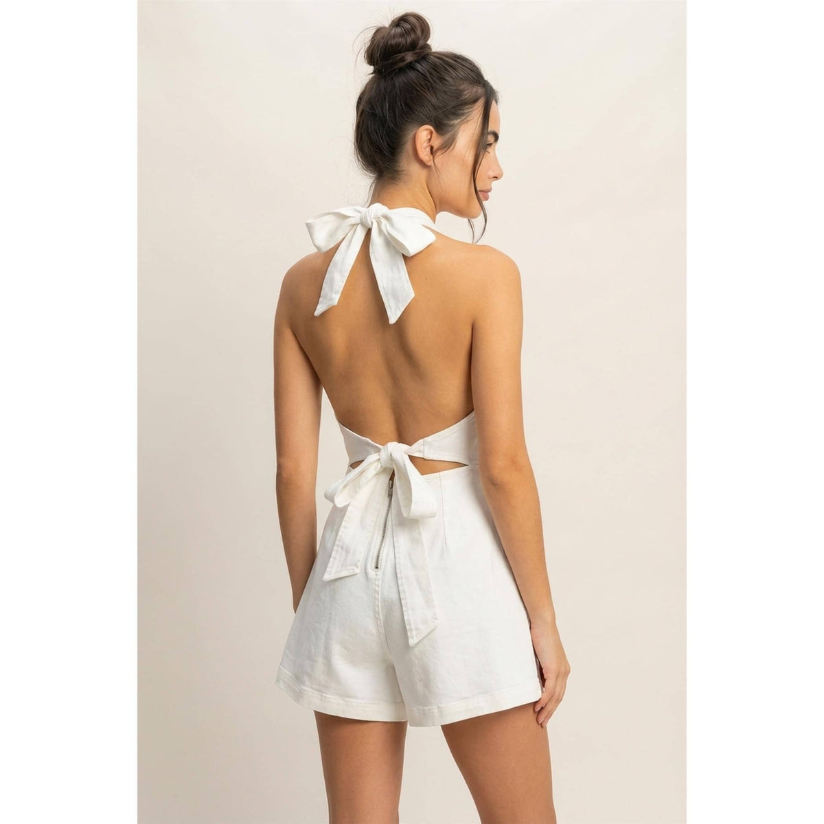 Denim Halter Romper