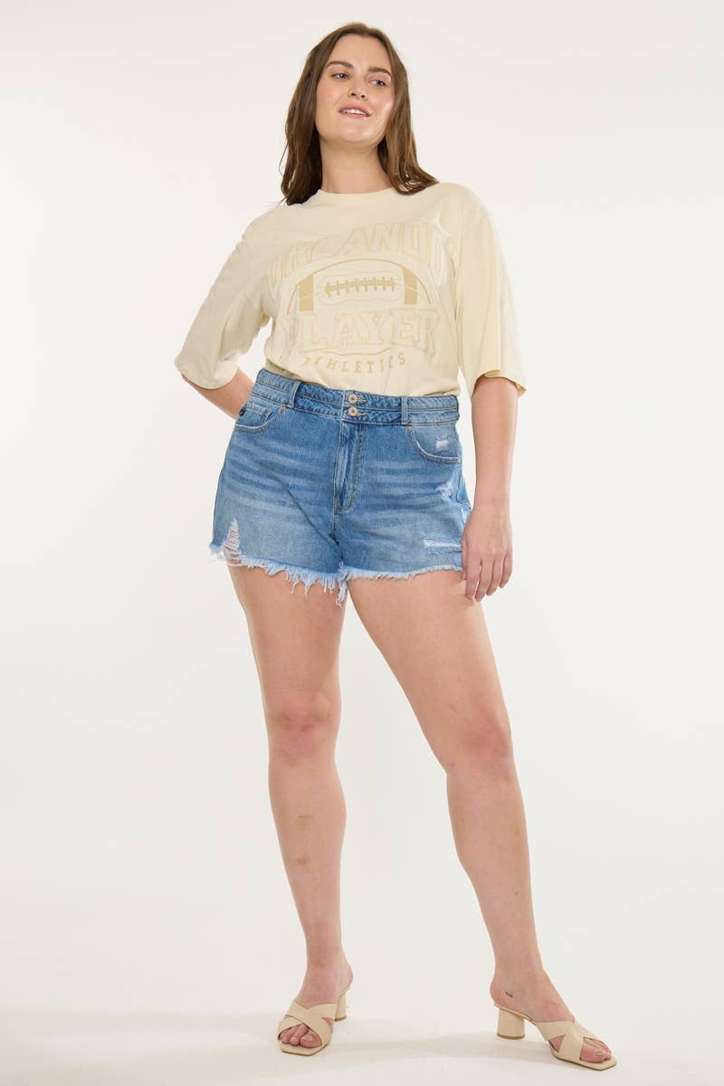 KanCan Plus size High Rise Denim Short