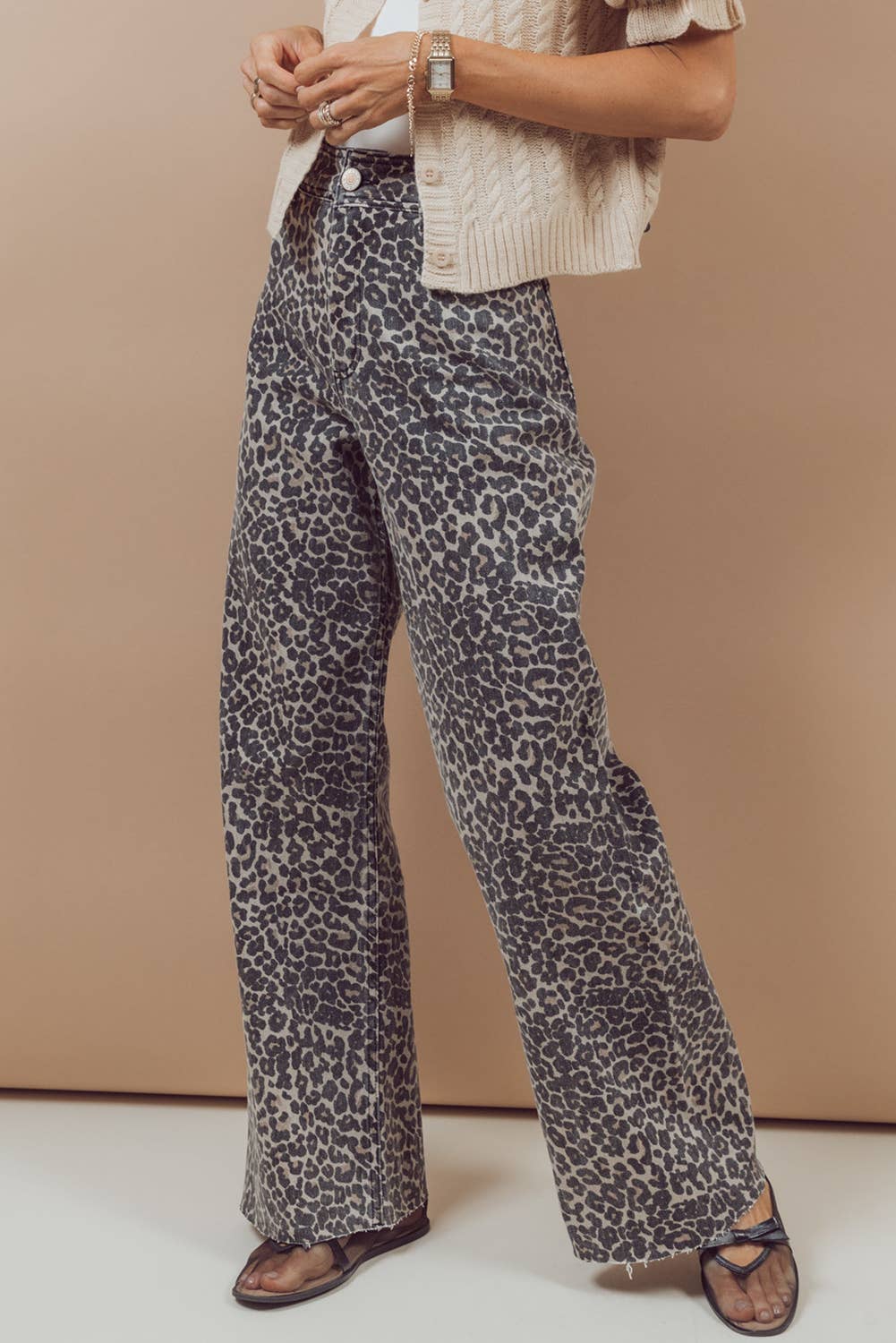 High Waist Leopard Jean
