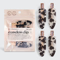 KITSCH Eco-Friendly Creaseless Clips 4pc Set - Black Terrazzo