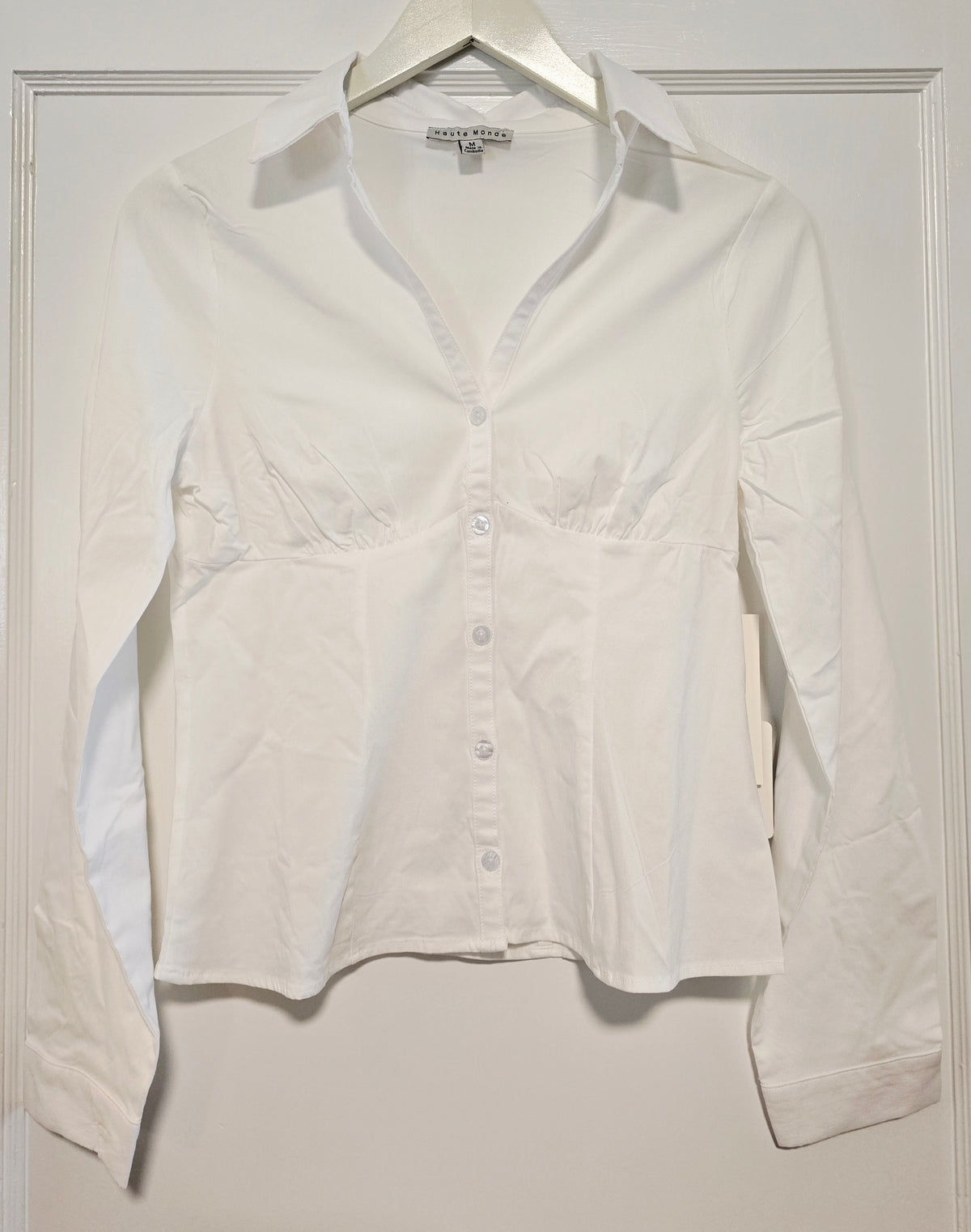 Long Sleeve Button White Blouse