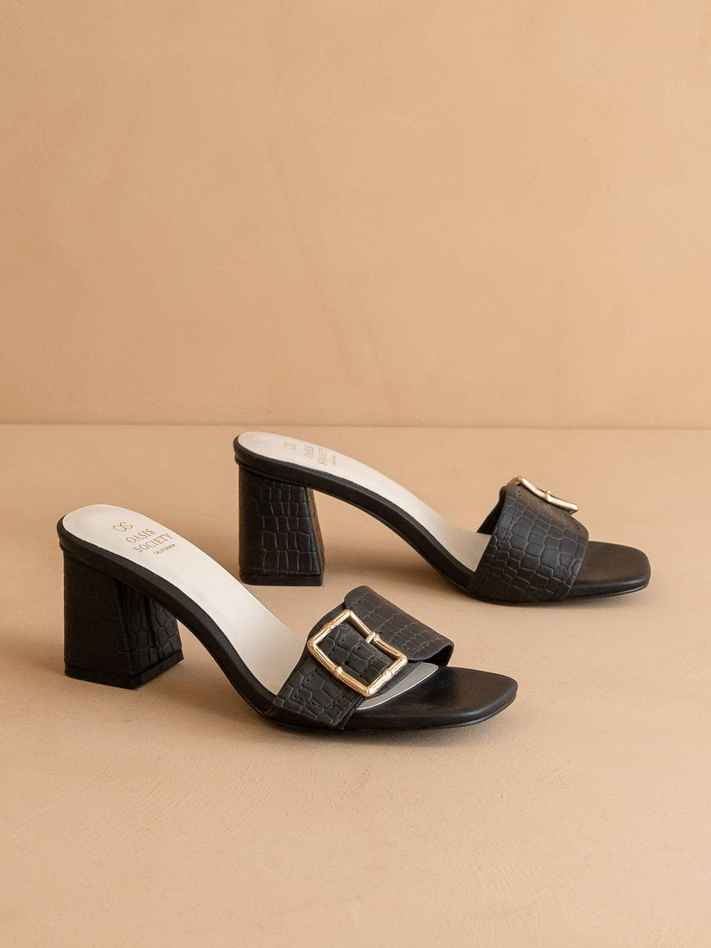 The Glendale Black | Bamboo Buckle Sandal