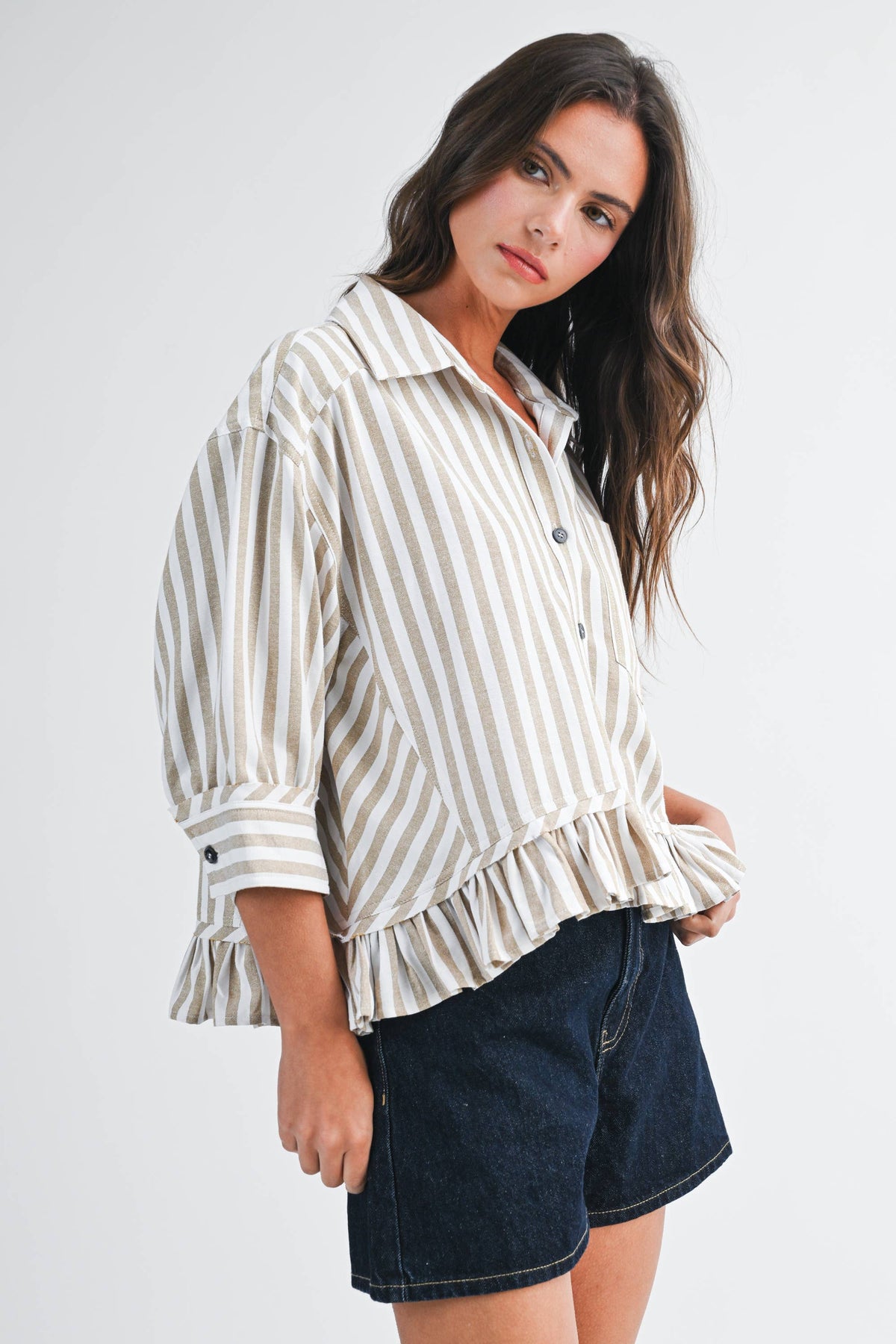 Ruffle Button Down Top