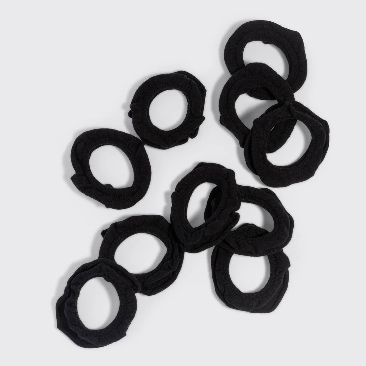 KITSCH Recycled Fabric Petal Hair Elastics 10pc Set - Black