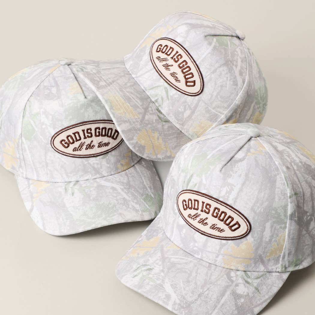 GOD IS GOOD All The Time Patch Camo Baseball Cap