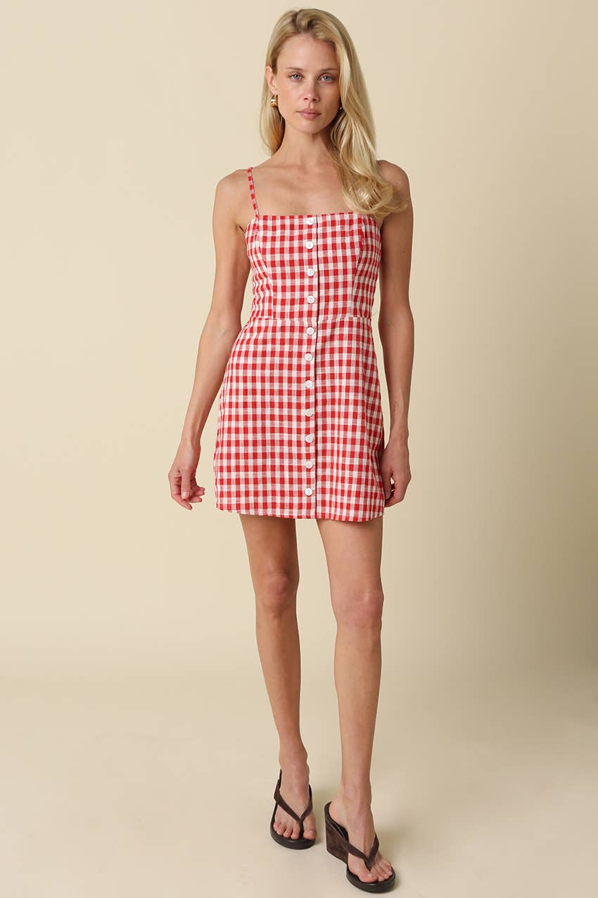Eliza Gingham Mini Dress