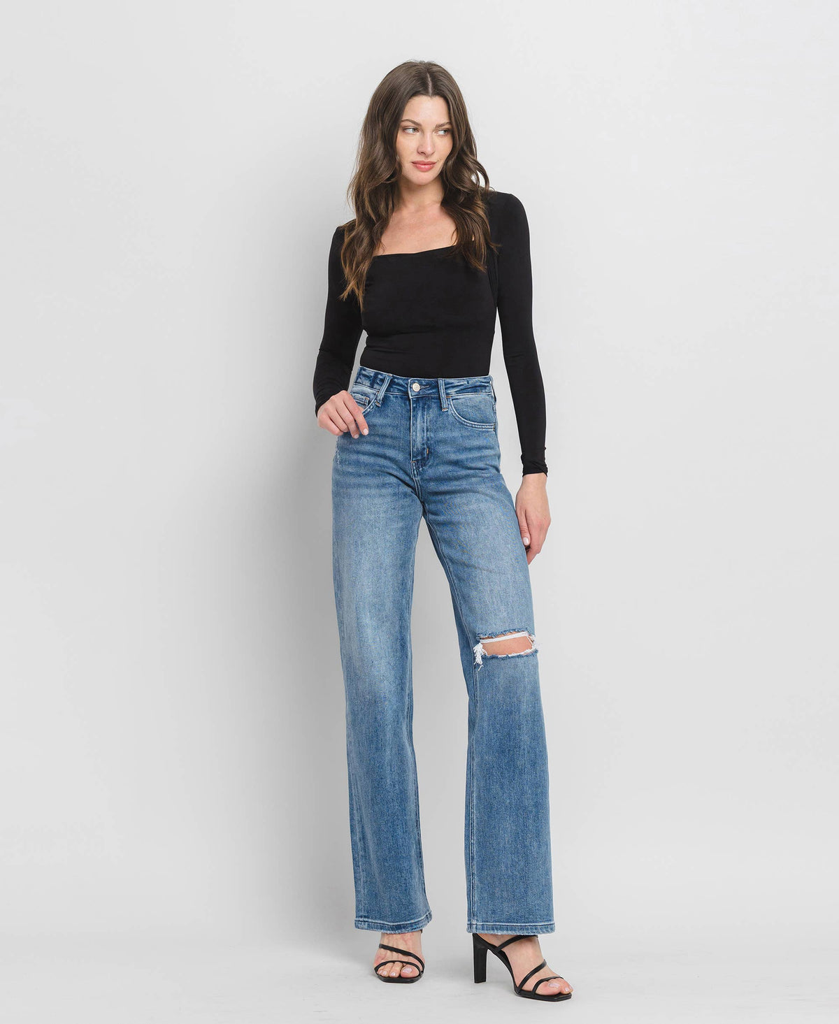 Vervet 90'S VINTAGE SUPER HIGH RISE FLARE JEANS
