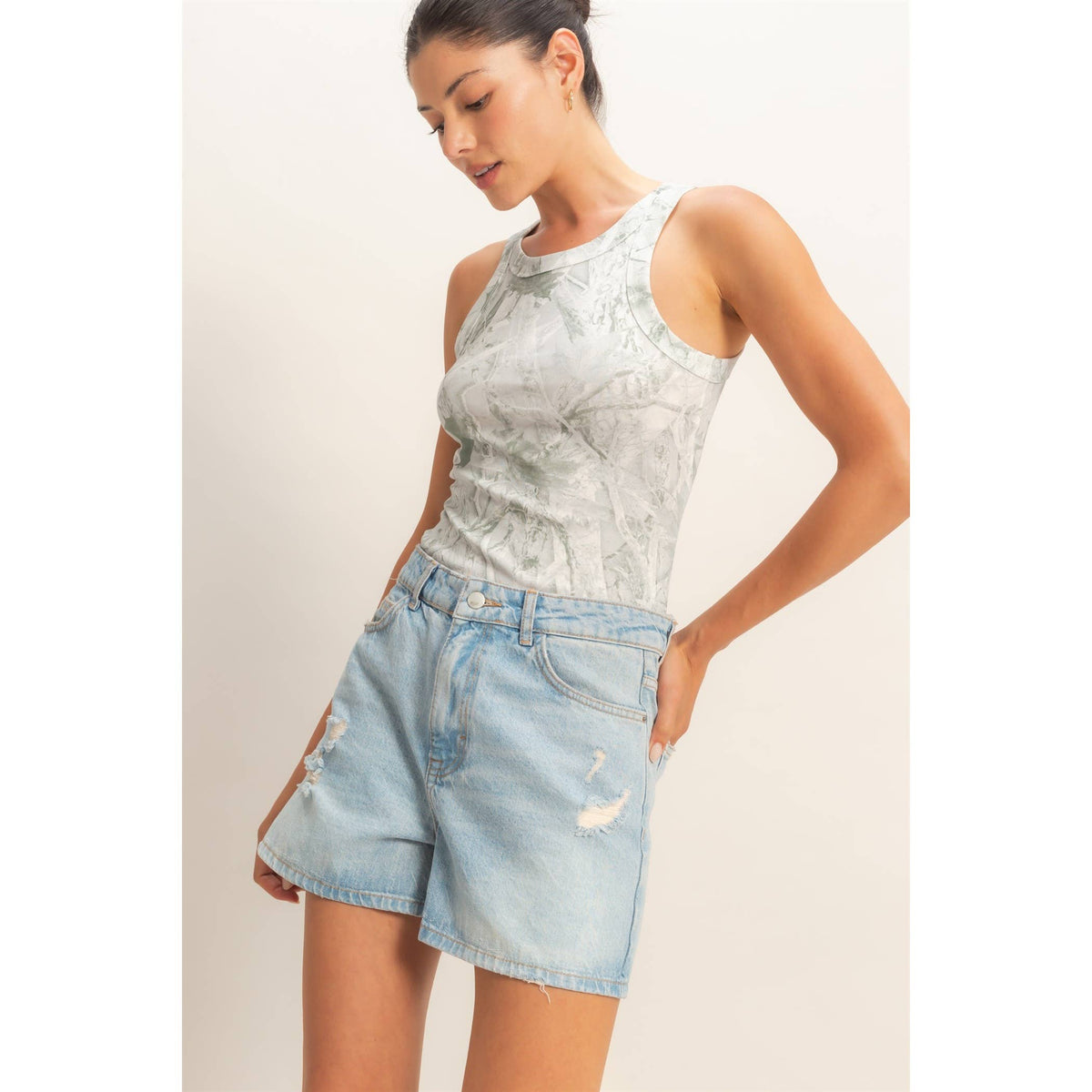 Cloud Wash Ribbed Knit Tank