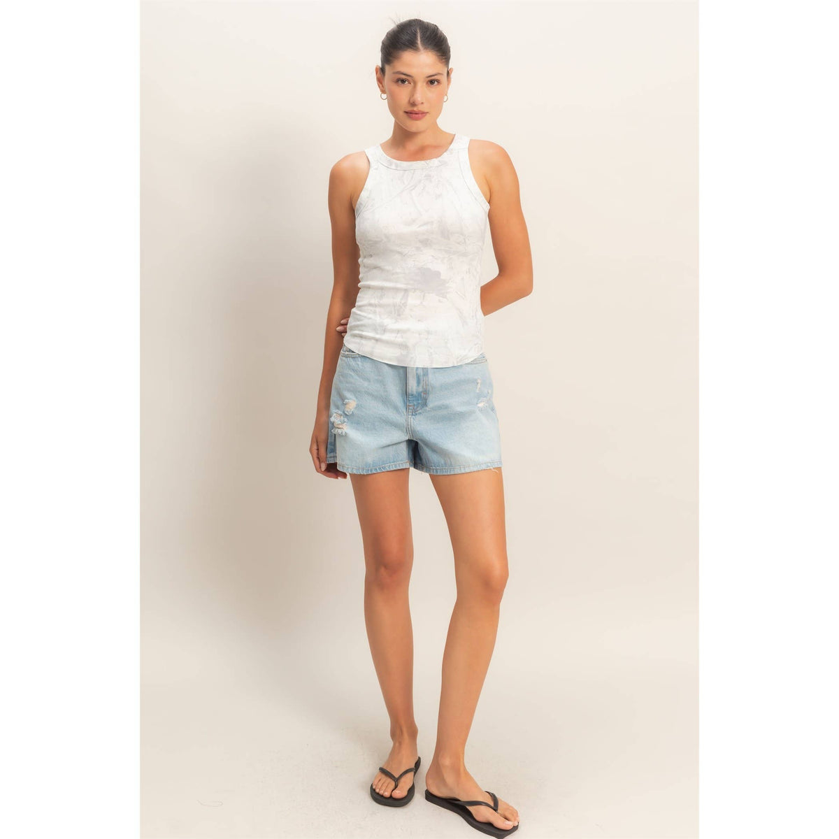 Cloud Wash Ribbed Knit Tank