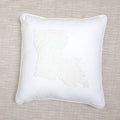 Louisiana Embroidered Pillow   Soft White   16x16