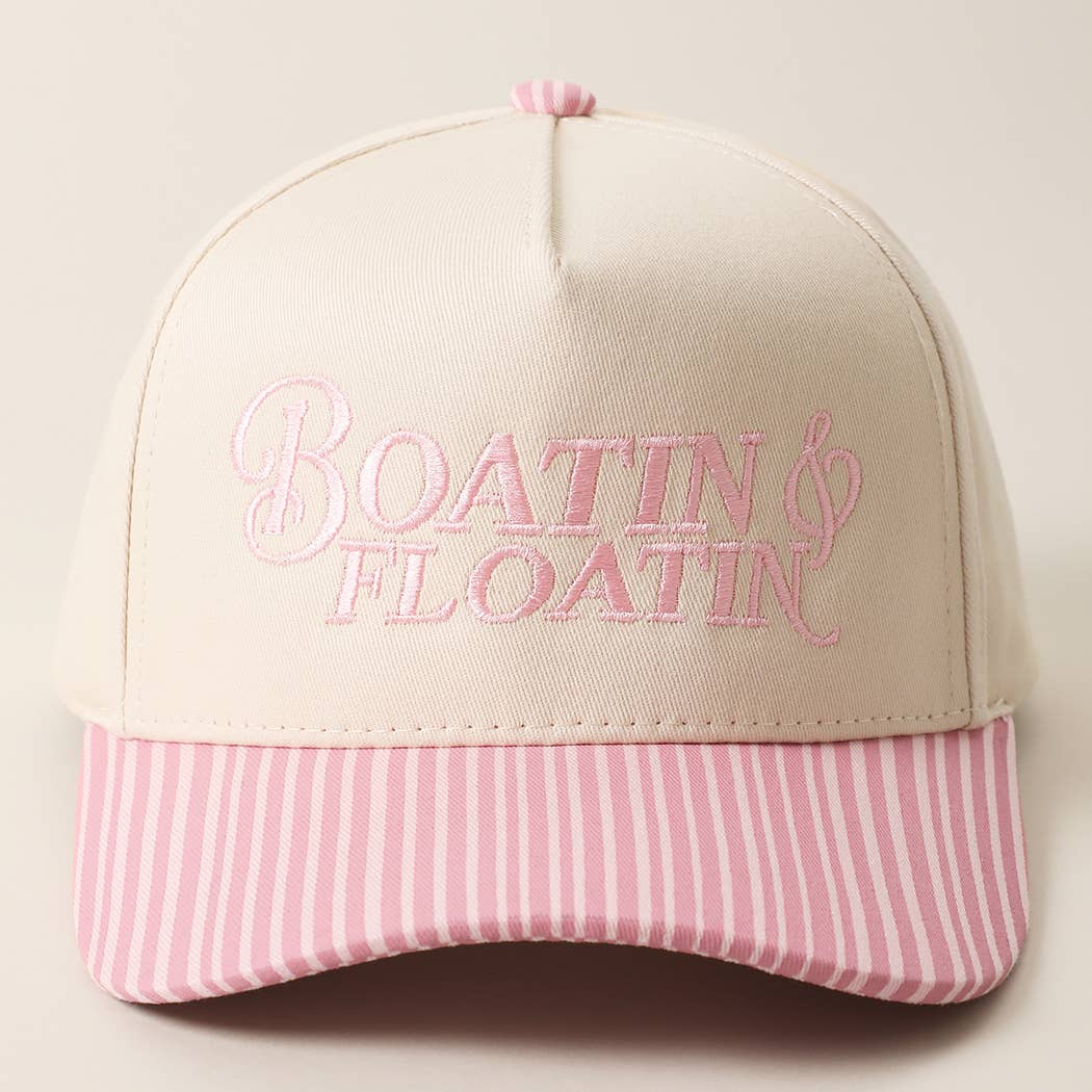 Boatin & Floatin Embroidered Seersucker Brim Trucker Hat