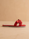 The Ginny | Cherry Textured Bow Slide