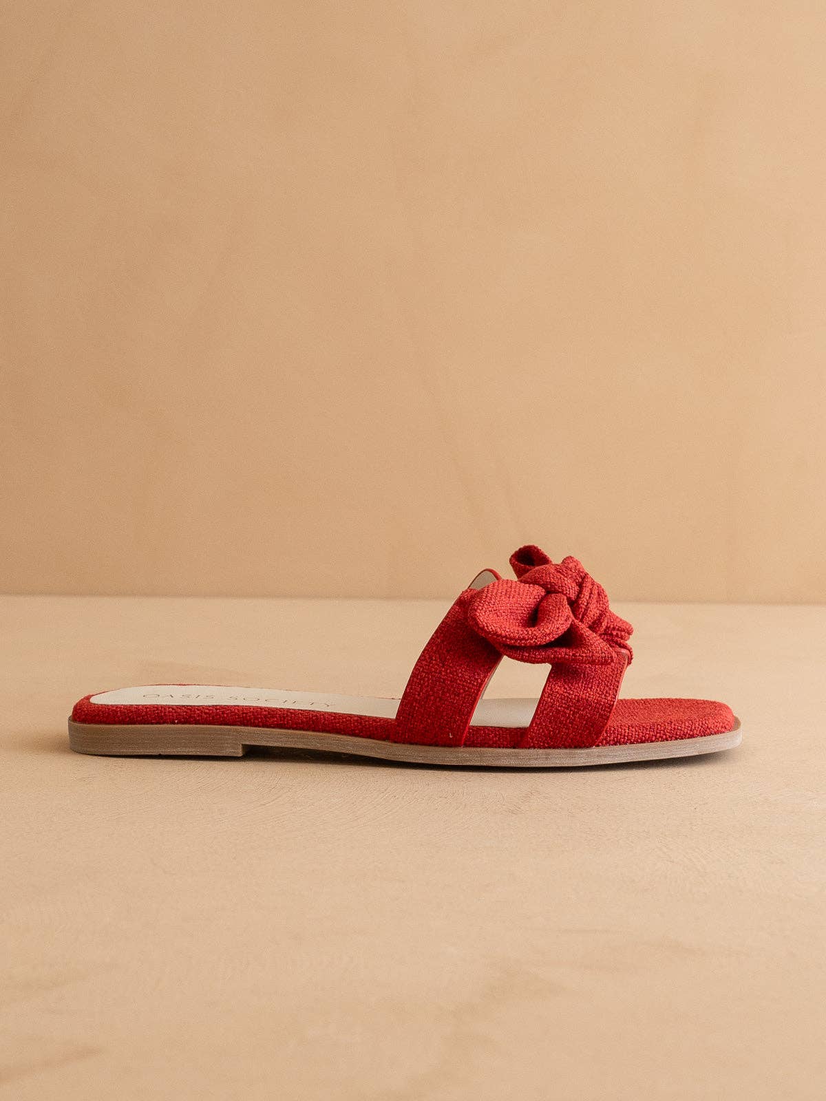 The Ginny | Cherry Textured Bow Slide