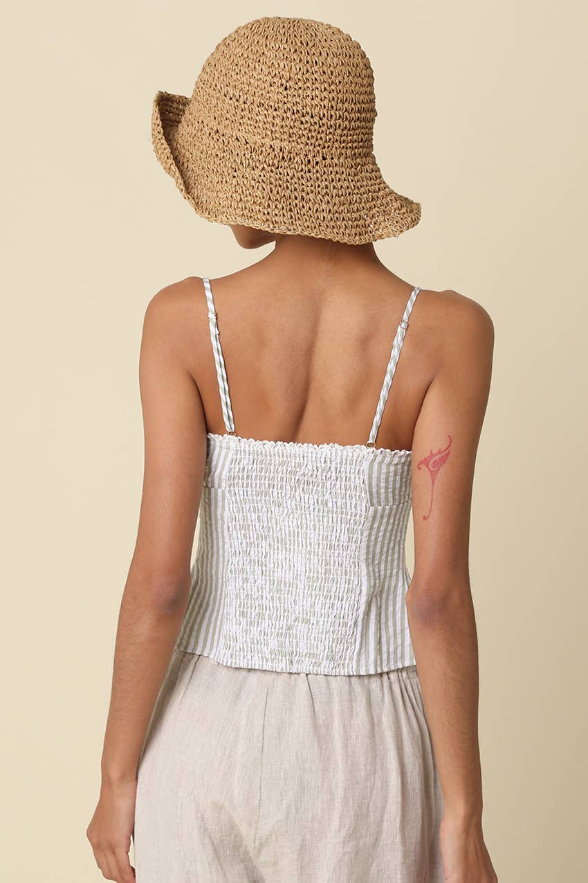 Taryn Pinstripe Peplum Cami Top