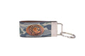 Turkey Hunting Old School Camo Leather Loop Keychain.