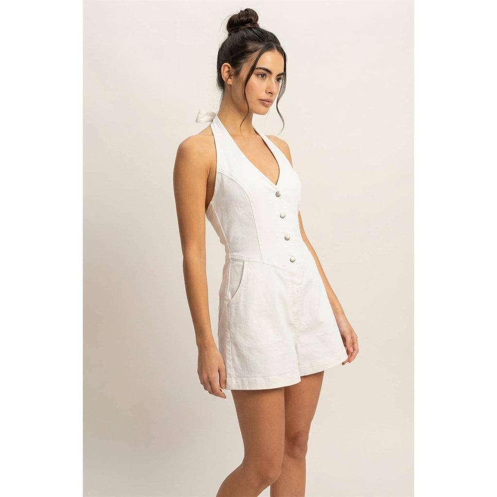 Denim Halter Romper