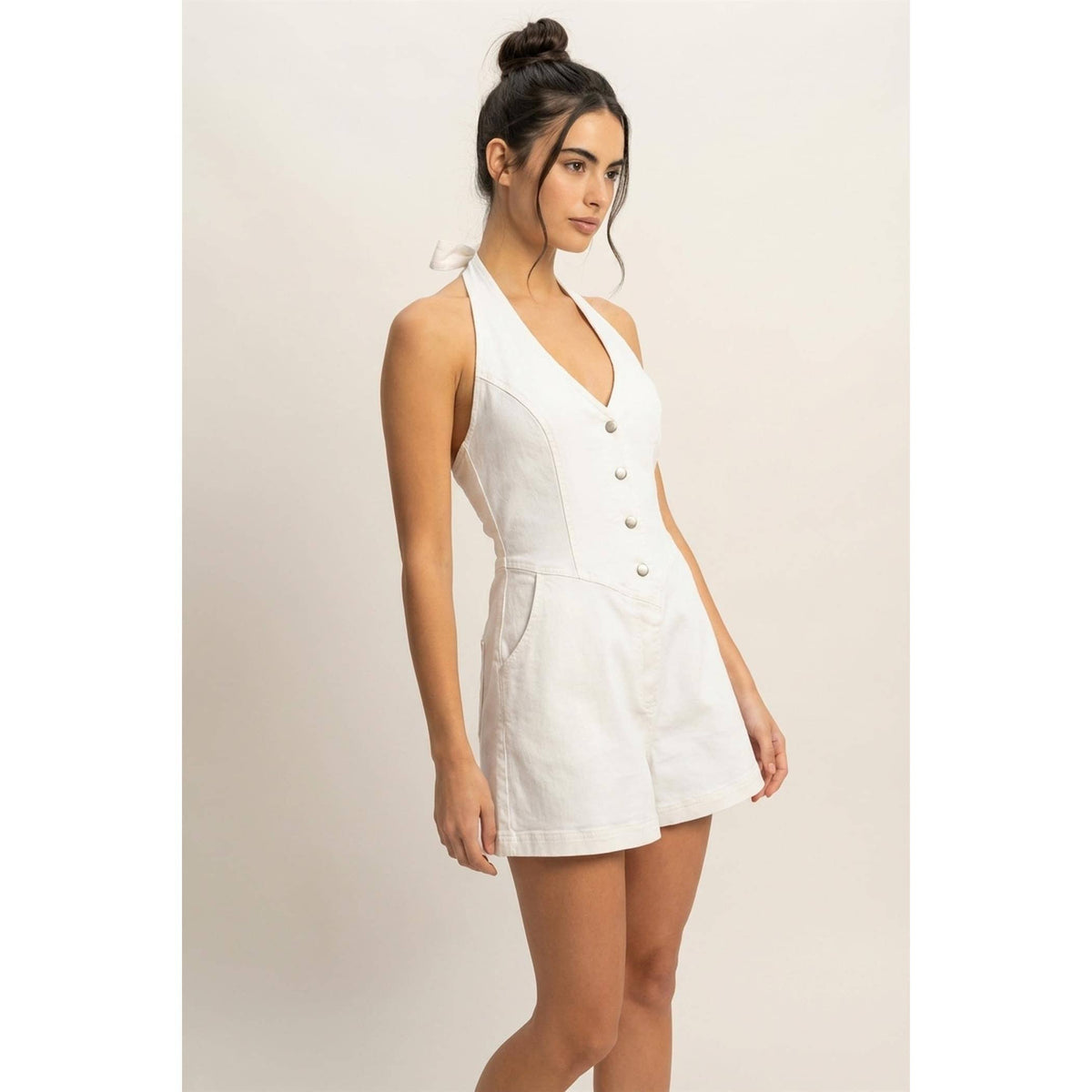 Denim Halter Romper