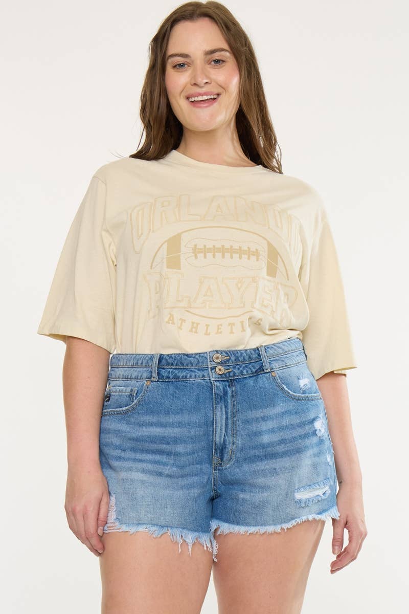 KanCan Plus size High Rise Denim Short