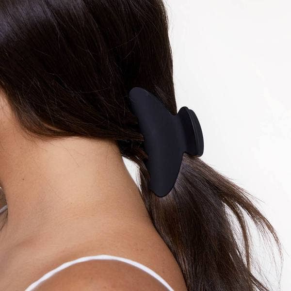 KITSCH Recycled Plastic Medium Claw Clips 2pc - Black & Tort