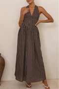 Halter Polka Dot Maxi Dress