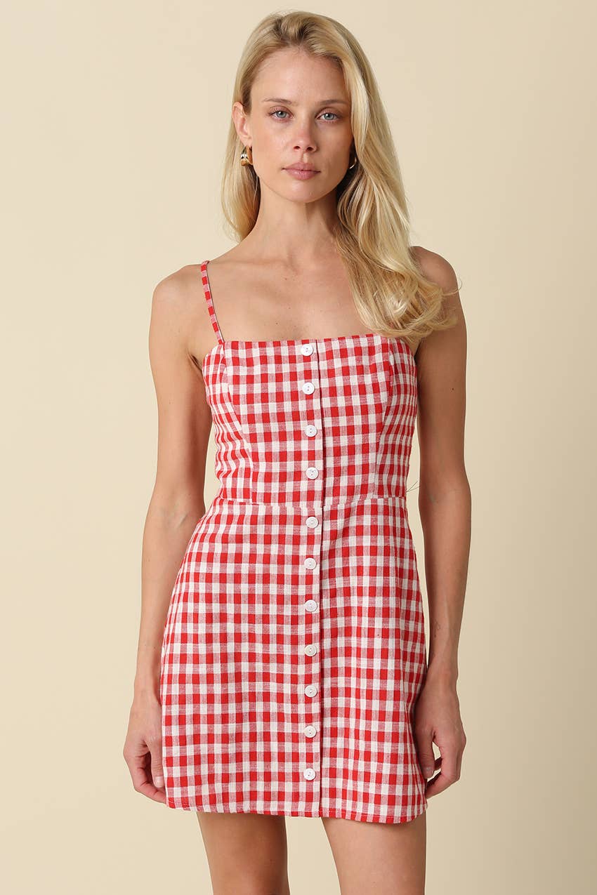 Eliza Gingham Mini Dress