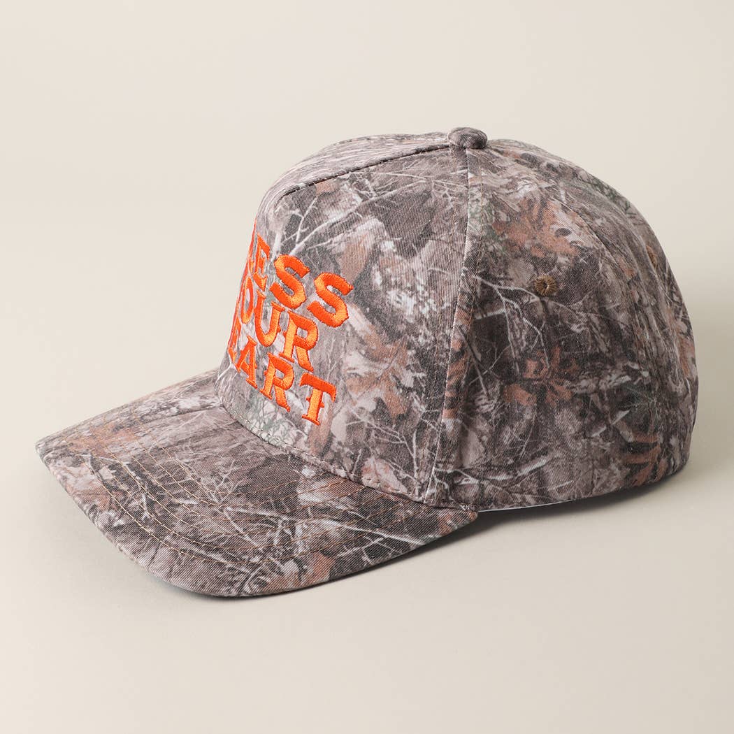 BLESS YOUR HEART Embroidery Camo Trucker Hat
