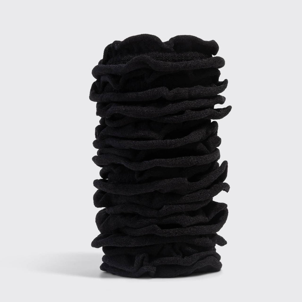 KITSCH Recycled Fabric Petal Hair Elastics 10pc Set - Black