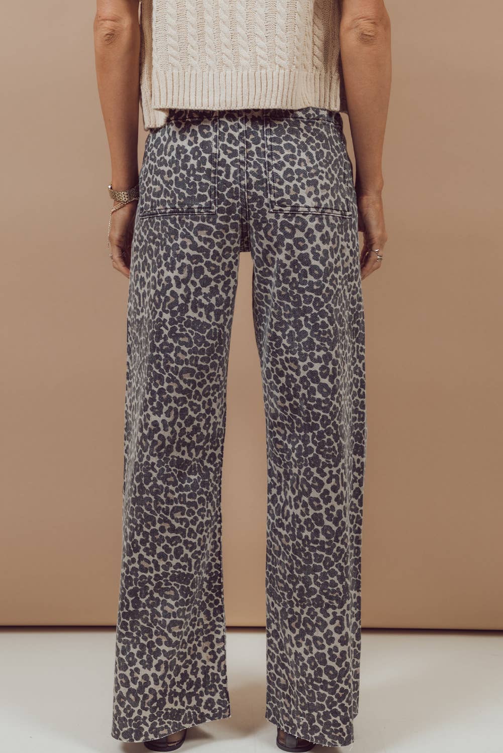 High Waist Leopard Jean