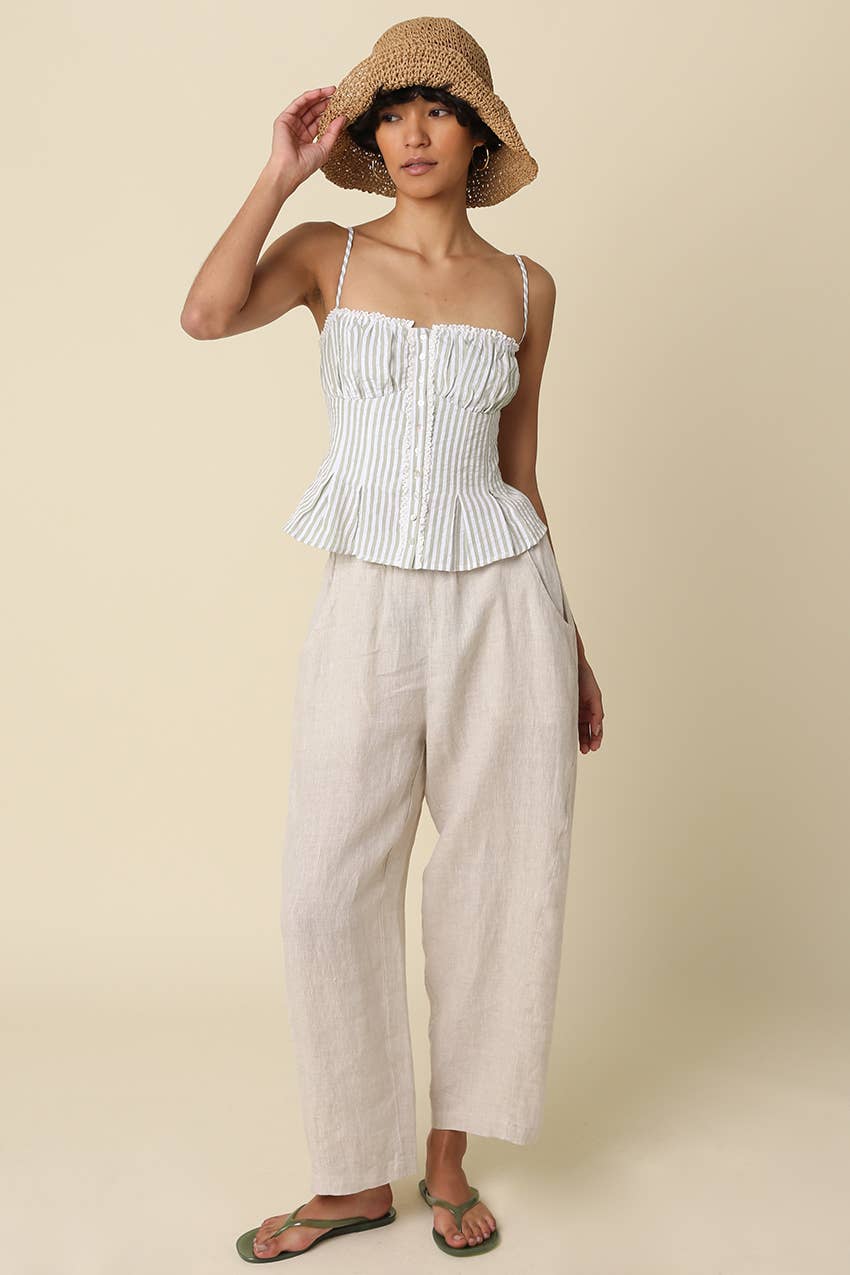Taryn Pinstripe Peplum Cami Top