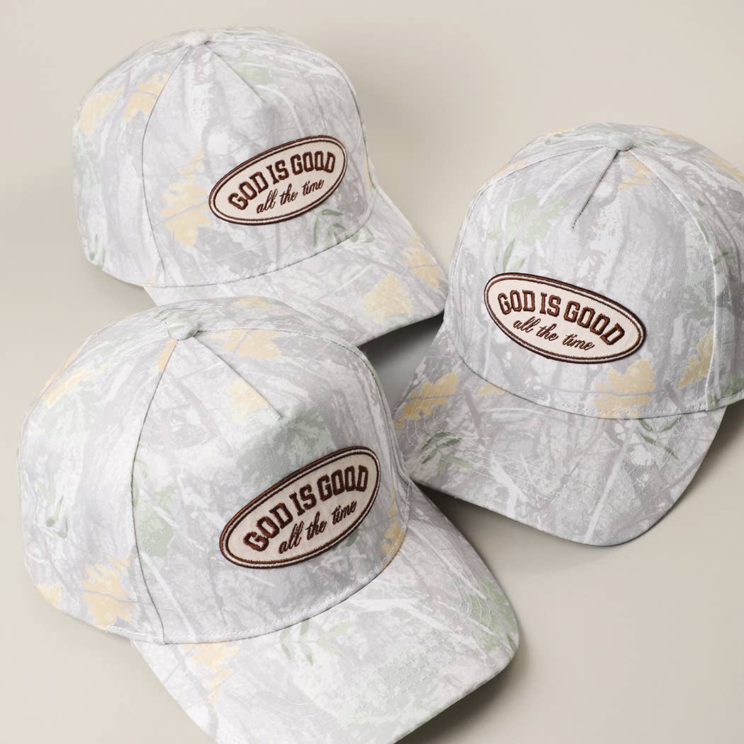 GOD IS GOOD All The Time Patch Camo Baseball Cap