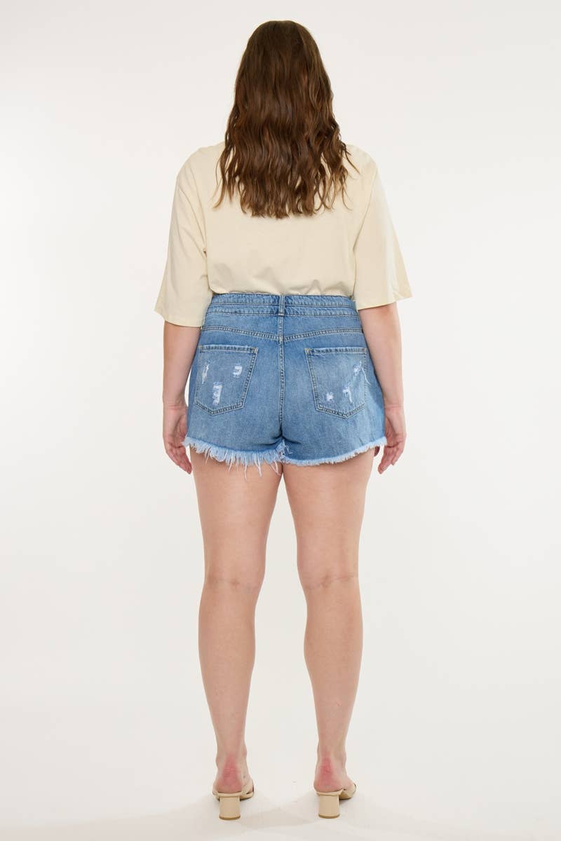 KanCan Plus size High Rise Denim Short