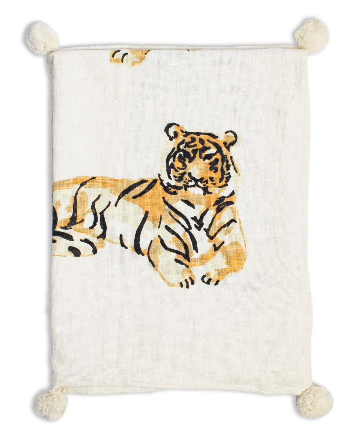 Regal Tiger Luxe Throw   Natural/Multi   50x60