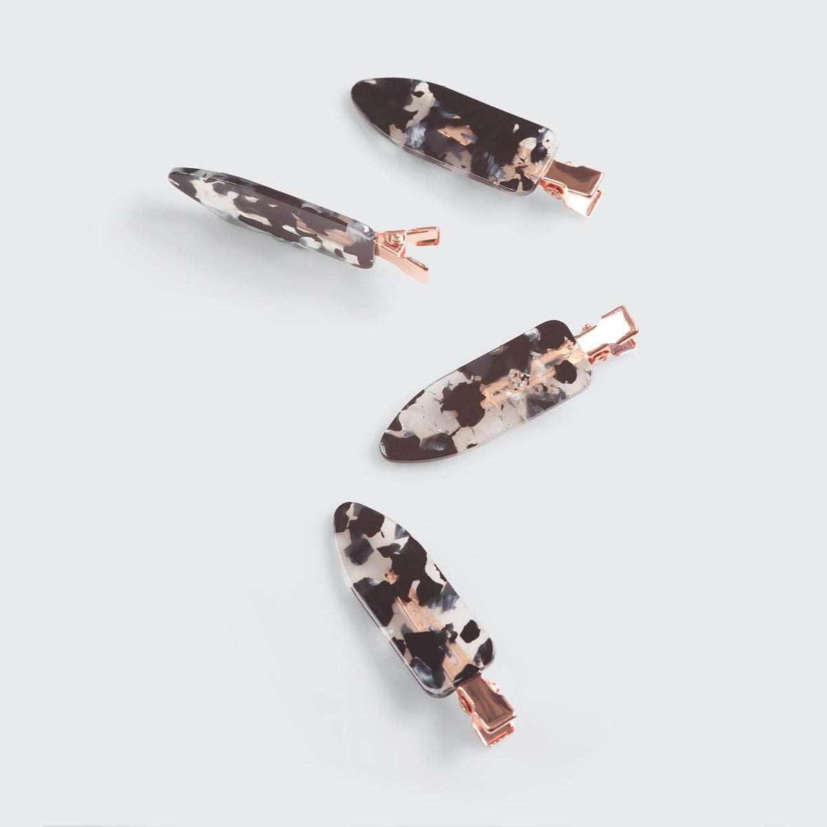 KITSCH Eco-Friendly Creaseless Clips 4pc Set - Black Terrazzo