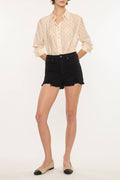 Kancan HIGH RISE BLACK DENIM SHORTS