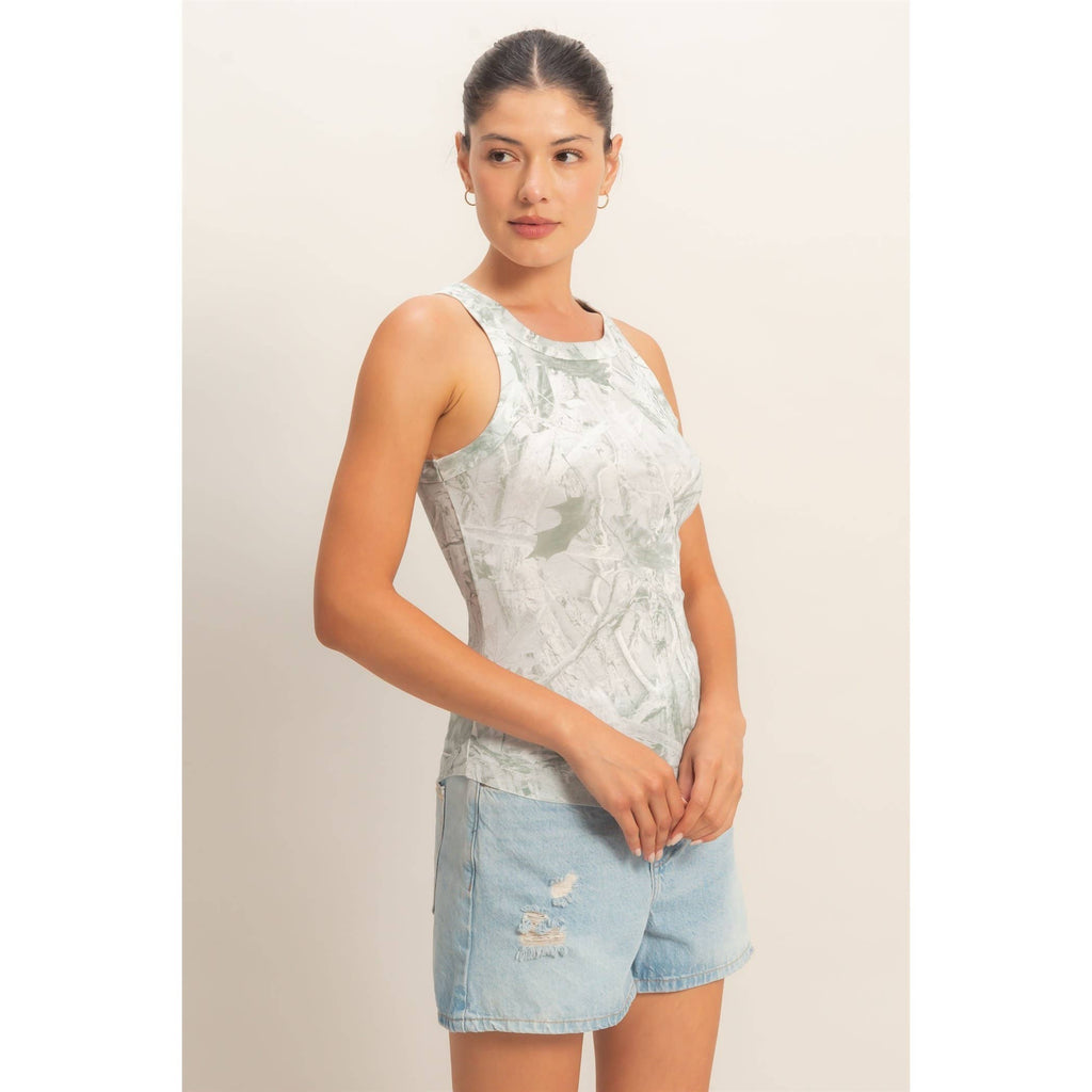 Cloud Wash Ribbed Knit Tank