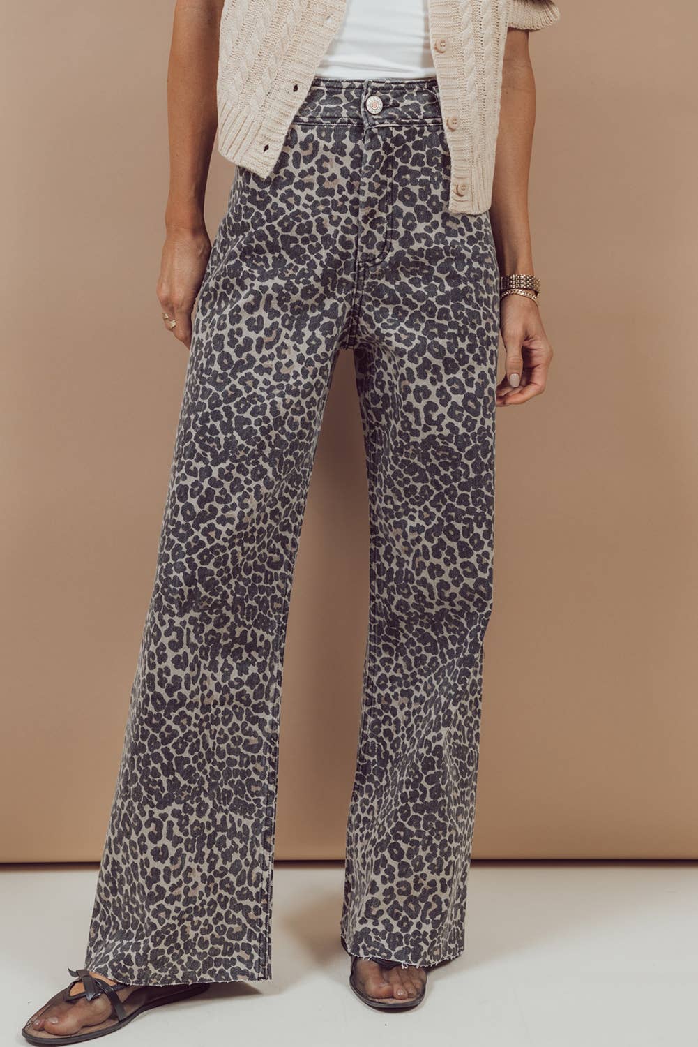 High Waist Leopard Jean