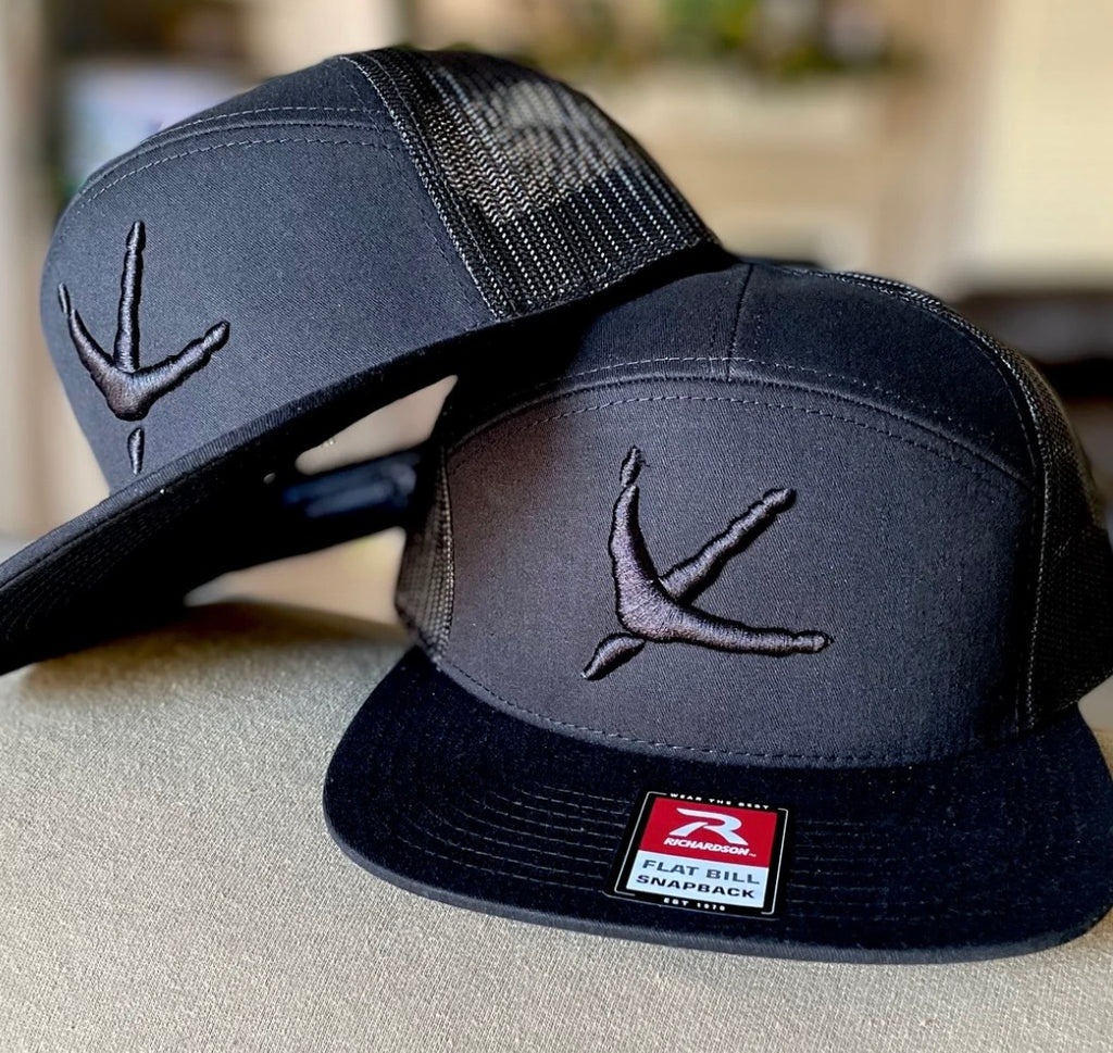 Ghost Black on Black 7 Panel Hat