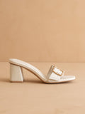 The Glendale White | Bamboo Buckle Sandal