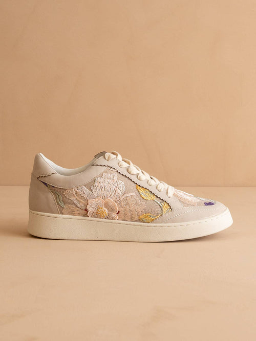 0ASIS SOCIETY he Tammi | Light Grey Floral Applique Sneaker