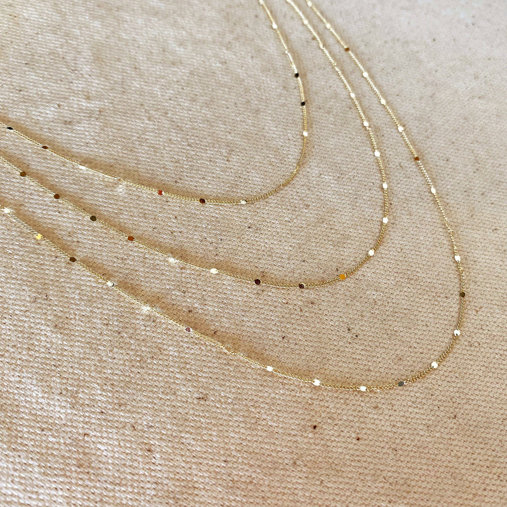 18k Gold Filled 1mm Curb Chain