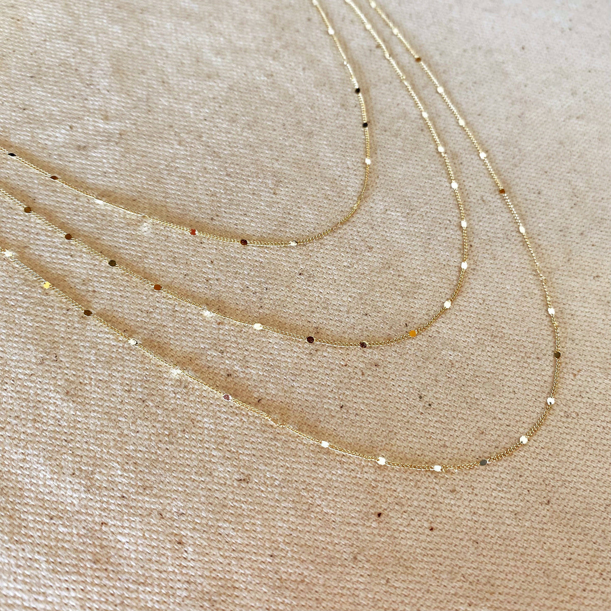 18k Gold Filled 1mm Curb Chain