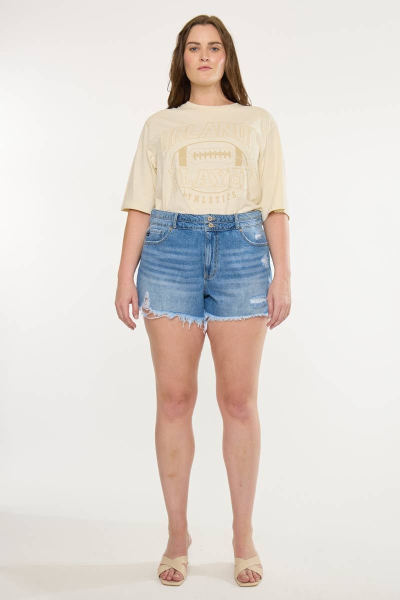 KanCan Plus size High Rise Denim Short